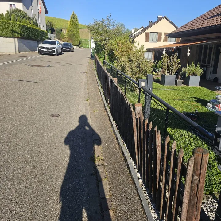 Zaunanlage entlang eines Wohngrundstücks